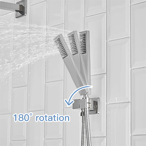 360° Adjustable Shower Holder 360° Adjustable handheld holder ensures that you can adjust hand held shower head to meet your need