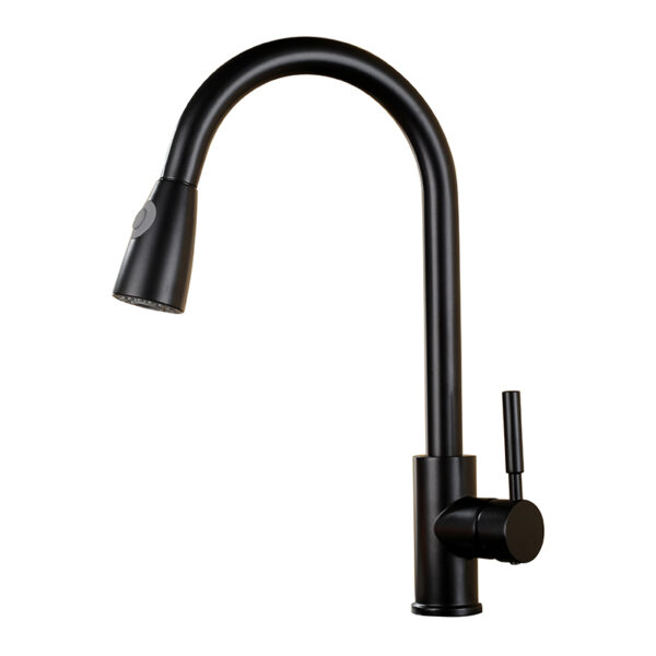 304 stainless steel faucet pull-down kitchen faucet mixer sprayer sink kitchen modern pull-out kitchen faucet (1)
