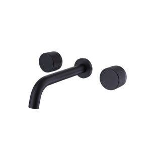 Bathroom Faucet Solid Brass Wall Mount Two Handle Faucet Widespread Basin Mixer