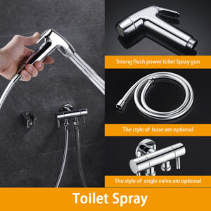 Bidet Toilet Sprayer Head copper Handheld Bidet Sprayer With stainless steel hose, angle valve and bracket (1)