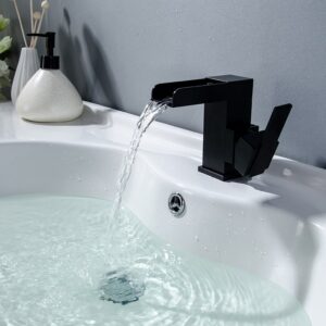 Brass Waterfall Bathroom Basin Faucet Cold Hot Mixer Crane Sink Tap Square Bathroom Faucet