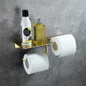 Brushed gold luxury wall-mounted bathroom and kitchen accessories