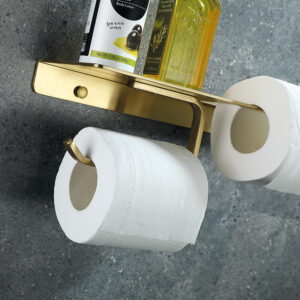 Brushed gold wall-mounted accessories