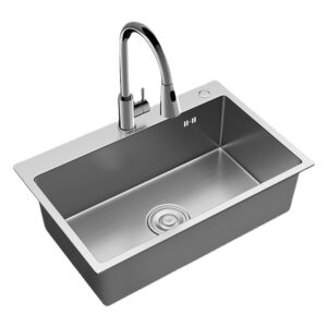China Factory Wholesale 304 Stainless Steel Handmade Single-Bowl Kitchen Sinks