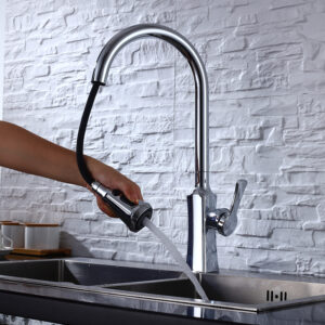 Factory price stainless steel 304 pull out kitchen faucet (3)