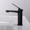Matte Black Brass Body Basin Faucet Single Hole water vanity basin mixer Bathroom Faucet