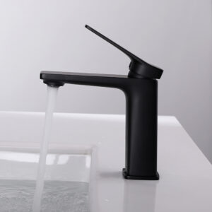 Matte Black Brass Body Basin Faucet Single Hole water vanity basin mixer Bathroom Faucet