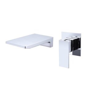 Modern Design Chrome Waterfall Wall Mounted Bathroom Basin Faucets
