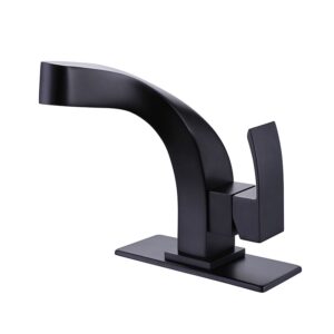 New Designer Matte Black Bathroom Brass Modern Sink Faucet Waterfall Basin Bathroom Faucet