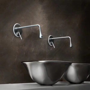 Brass Brushed Gold Basin Faucet Concealed Wall Mounted Hot Cold Water Mixer Brushed Gold Basin Taps