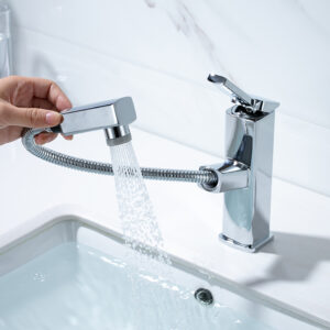 Single-handle hand shower pull-out kitchen faucet