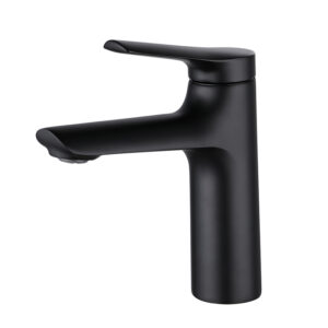 Single hole hot and cold faucet modern round one-handle bathroom chrome-plated brass vanity faucet (1)