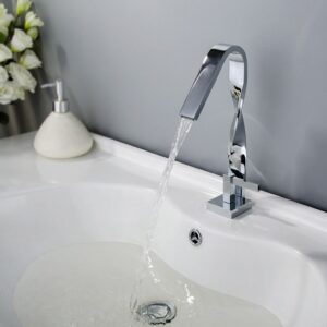 Modern Design Sink Water Taps Hot and Cold Wash Waterfall Brass Bathroom Basin Faucet