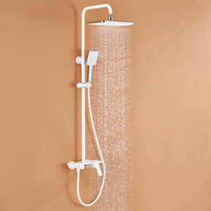Luxury home white bathroom concealed shower faucet big head