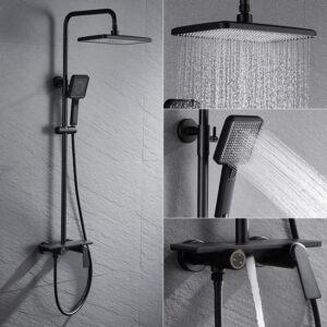 Modern wall-mounted brass shower faucet