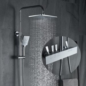 Stainless steel hose three-function large shower faucet