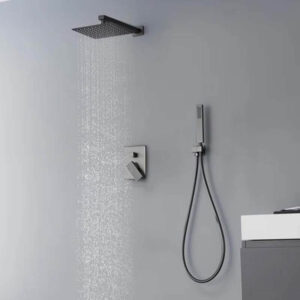 modern wall mount brass rain shower system concealed shower mixer taps black copper bathroom bath & shower