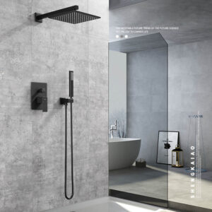 Waterfall Rainfall Shower panel with Square Body Spray Jets